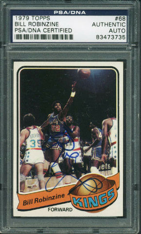 Kings Bill Robinzine Authentic Signed Card 1979 Topps #68 PSA/DNA Slabbed