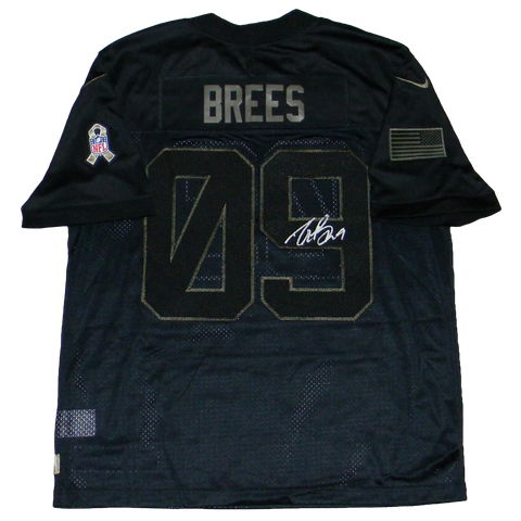 DREW BREES SIGNED NEW ORLEANS SAINTS NIKE LIMITED SALUTE TO SERVICE JERSEY BAS