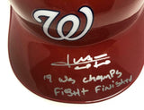 JUAN SOTO Autographed Nationals "19 WS Champs" Batting Helmet FANATICS LE 22