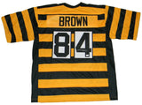 ANTONIO BROWN SIGNED AUTOGRAPHED PITTSBURGH STEELERS #84 BUMBLEBEE JERSEY JSA