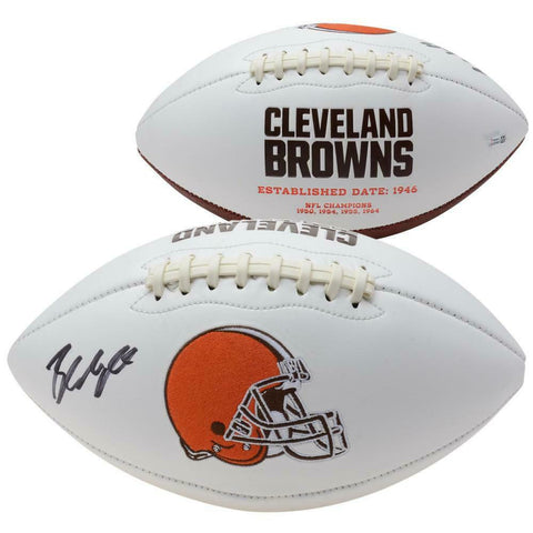 BAKER MAYFIELD Autographed Cleveland Browns White Panel Football FANATICS