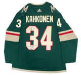 KAAPO KAHKONEN Autographed Wild "1st NHL Shutout 1/22/21" Jersey FANATICS LE 34