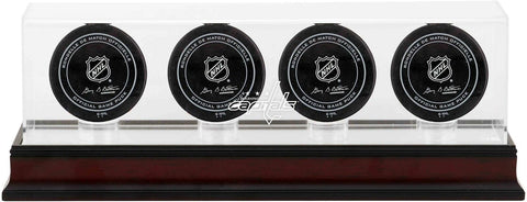 Washington Capitals Mahogany Four Hockey Puck Logo Display Case