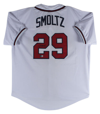John Smoltz Authentic Signed White Pro Style Jersey Autographed BAS Witnessed