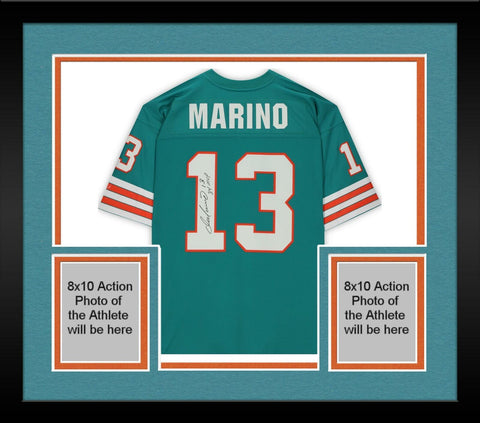 Frmd Dan Marino Miami Dolphins Signed Aqua M&N Replica Jersey & 84 NFL MVP Insc