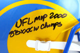 Marshall Faulk Autographed Rams F/S Flash Speed Helmet w/3 Insc.-BAW Hologram