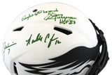 Eagles QBs (5) McNabb, Jaworski, +3 Signed Lunar F/S Speed Proline Helmet BAS