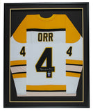 Bobby Orr Signed Framed Custom White Flying Goal Hockey Jersey GNR