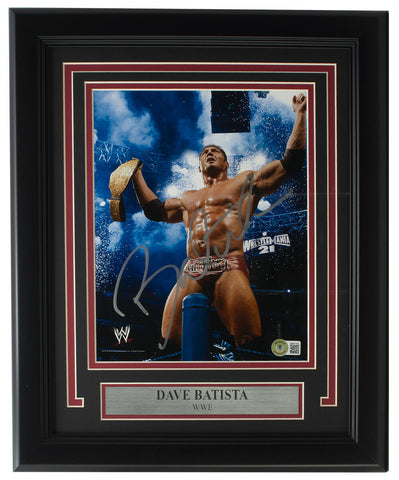 Dave Batista Signed Framed 8x10 WWE Wrestling Photo BAS