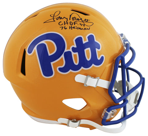 Pittsburgh Tony Dorsett 2x Insc Signed Yellow Full Size Speed Rep Helmet BAS Wit