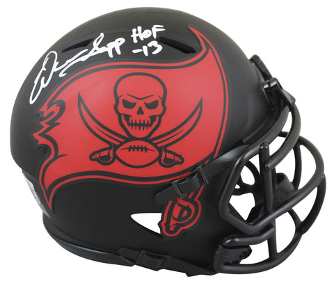 Buccaneers Warren Sapp "HOF 13" Signed Eclipse Speed Mini Helmet BAS Witnessed