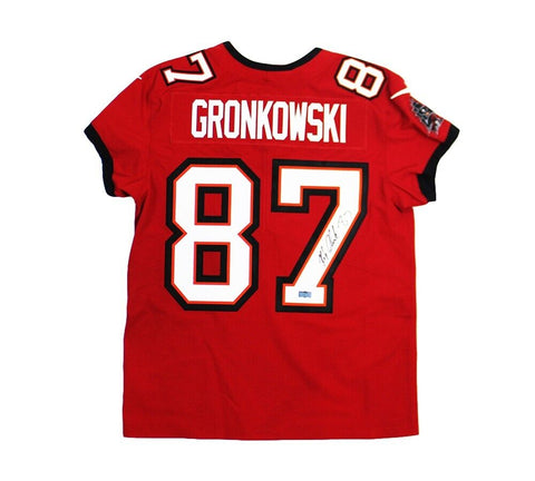 Rob Gronkowski Signed Tampa Bay Buccaneers Nike Elite Red NFL Jersey