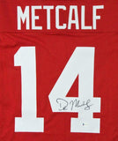 DK Metcalf Autographed Red College Style Jersey - Beckett W Auth *4
