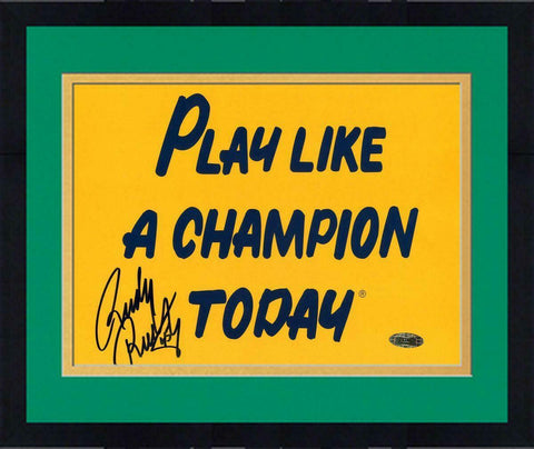 Framed Daniel "Rudy" Ruettiger Notre Dame Signed Play Like a Champion 8x10 Photo