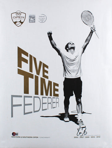 Roger Federer Authentic Signed 18x24 W&S Cincinnati Open Poster BAS #BG79227