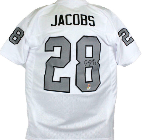 Josh Jacobs Autographed White Color Rush Pro Style Jersey-Beckett W Hologram