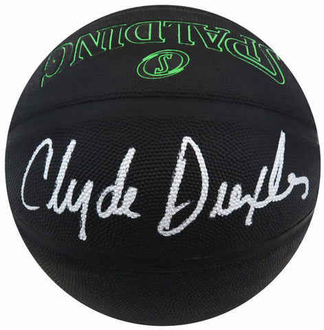 Clyde Drexler Signed Spalding Phantom Black NBA Basketball - (SCHWARTZ COA)