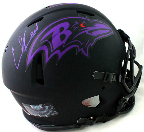 Ed Reed Signed Ravens F/S Eclipse Speed Authentic Helmet- Beckett W Auth *Purple