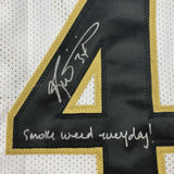 Autographed/Signed Ricky Williams Smoke Weed Insc New Orleans Jersey JSA COA