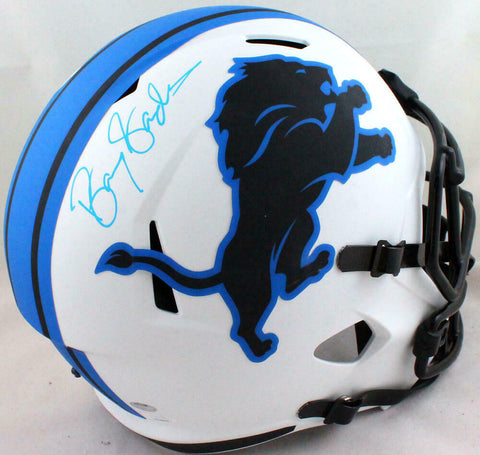 Barry Sanders Autographed Detroit Lions Lunar Speed F/S Helmet- JSA W *Baby Blue