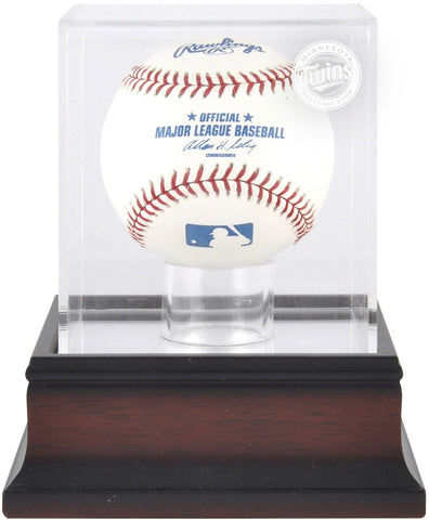 Minnesota Twins Mahogany Baseball Logo Display Case