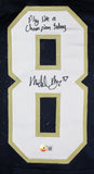 Michael Mayer Signed Blue College Style Jersey w/Play Like a Champ-BeckettW Holo