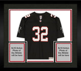 Framed Jamal Anderson Atlanta Falcons Autographed Black Proline Jersey