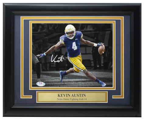 Kevin Austin Jr. Signed Framed Notre Dame 8x10 Spotlight Football Photo PSA