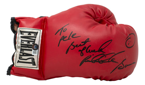 Riddick Bowe Signed Right Red Everlast Boxing Glove BAS