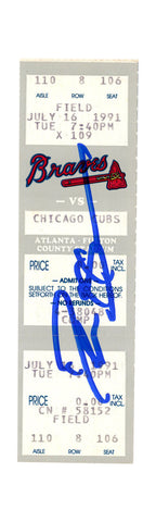 Deion Sanders Signed Atlanta Braves 7/16/1991 vs Cubs Full Ticket BAS 37254