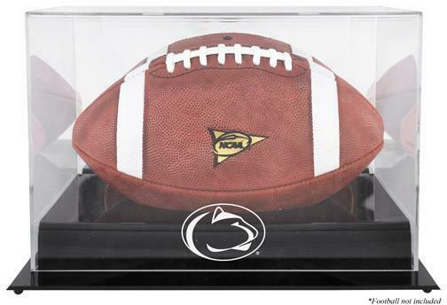 Penn State Nittany Lions Black Base Logo Football Display Case with Mirror Back