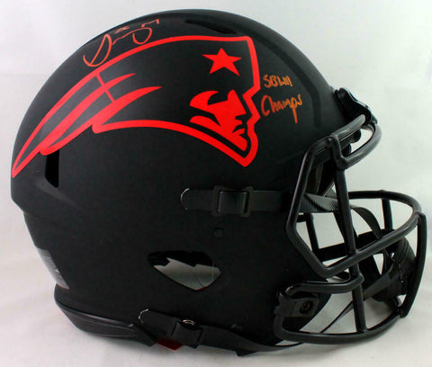 Sony Michel Signed Patriots F/S Eclipse Authentic Helmet w/Insc - Beckett W Auth