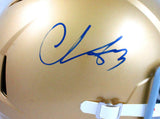 Chase Claypool Autographed Notre Dame F/S Speed Helmet-Beckett W Hologram *Blue