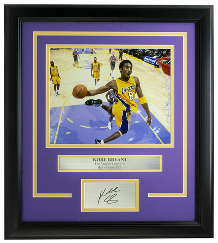 Kobe Bryant Framed 8x10 L.A. Lakers Dunk Photo w/Laser Engraved Signature