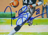 Tim Brown Autographed Oakland Raiders Goal Line Art Card- JSA Witnessed Auth