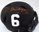 DeVonta Smith Autographed Alabama Eclipse Black Mini Helmet (Scratch) Beckett