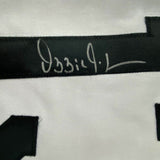 FRAMED Autographed/Signed OZZIE GUILLEN 33x42 Chicago Retro White Jersey JSA COA