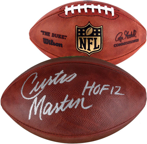 Curtis Martin NY Jets Signed Duke Football w/"HOF 2012" Insc
