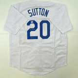 Autographed/Signed DON SUTTON HOF 98 Los Angeles White Baseball Jersey JSA COA