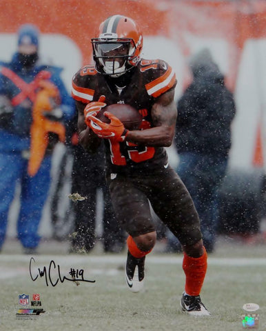 Corey Coleman Signed Cleveland Browns 16x20 Running with Ball PF Photo JSA W Aut