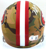 Nick Bosa Autographed 49ers Camo Speed Mini Helmet- Beckett W Holo *White