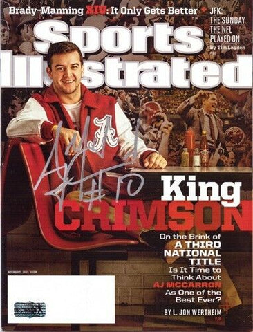AJ McCarron Signed Alabama Crimson Tide Sports Illustrated-King Crimson Edition