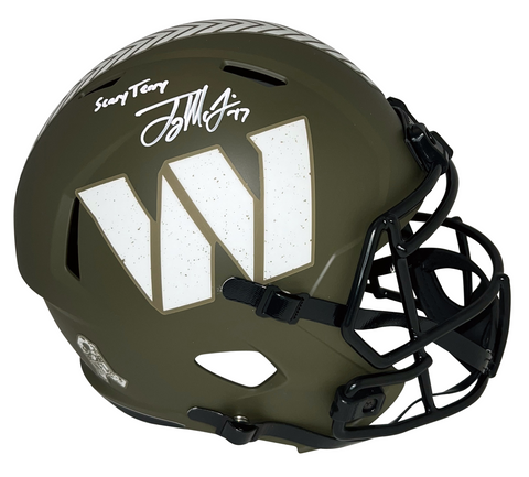 TERRY McLAURIN SIGNED WASHINGTON COMMANDERS SALUTE TO SERVICE HELMET W/ SCARY