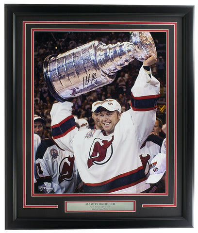 Martin Brodeur Signed Framed 16x20 New Jersey Devils Stanley Cup Photo Fanatics
