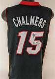 Mario Chalmers Signed Miami Heat Black Jersey Inscribed "2x NBA Champ" (JSA COA)