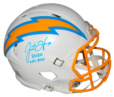 JUSTIN HERBERT SIGNED LOS ANGELES CHARGERS SPEED AUTHENTIC HELMET 2020 NFL ROY