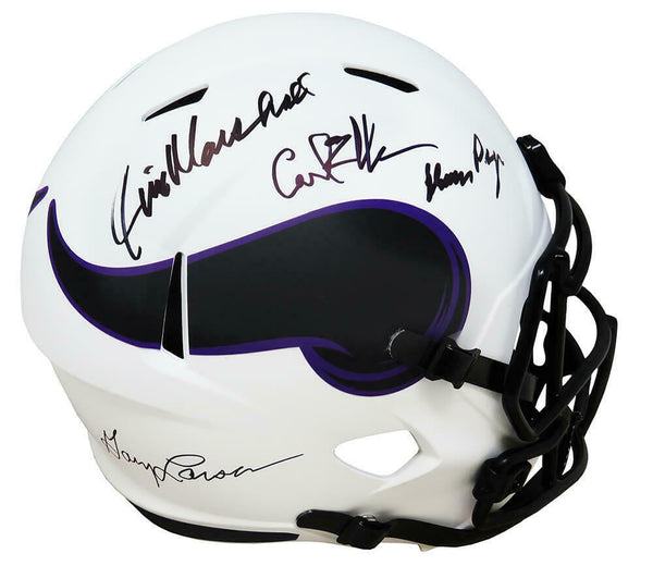 Purple People Eaters Signed Vikings Lunar Eclipse F/S Speed Rep Helmet (SS COA)