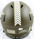Dak Prescott Signed Cowboys F/S Salute to Service Speed Helmet-Beckett W Holo