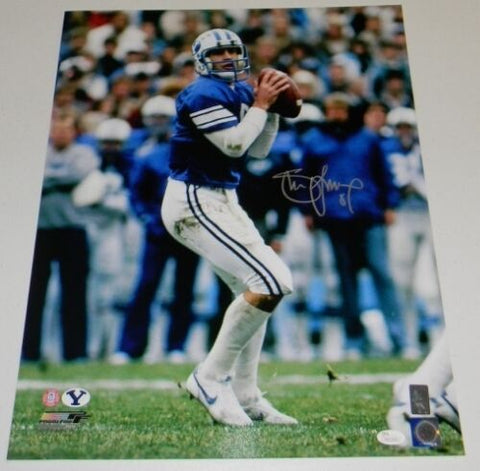 STEVE YOUNG AUTOGRAPHED SIGNED BRIGHAM BYU COUGARS 16x20 PHOTO JSA + HOLO