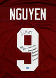 Dat Nguyen Autographed Maroon College Style Jersey w/ 4 Insc- Jersey Source Auth
